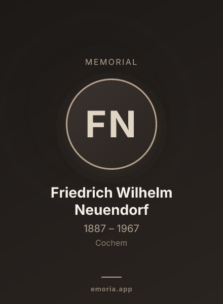 Memorial portrait of Friedrich Wilhelm Neuendorf