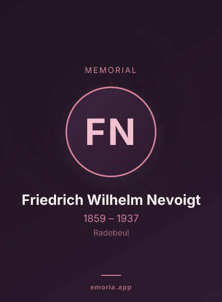 Memorial portrait of Friedrich Wilhelm Nevoigt