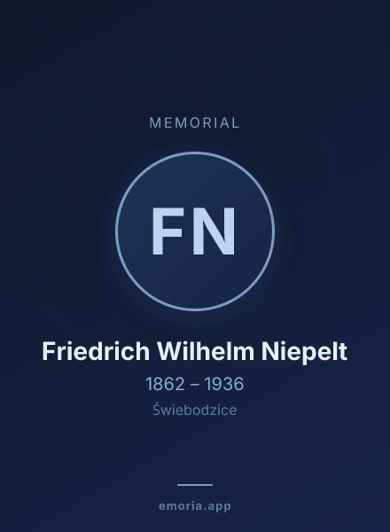 Memorial portrait of Friedrich Wilhelm Niepelt
