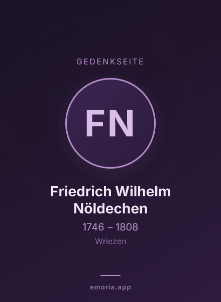 Gedenkportrait von Friedrich Wilhelm Nöldechen