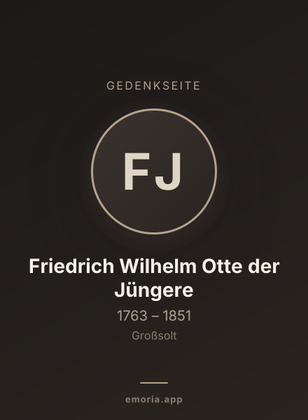 Gedenkportrait von Friedrich Wilhelm Otte der Jüngere