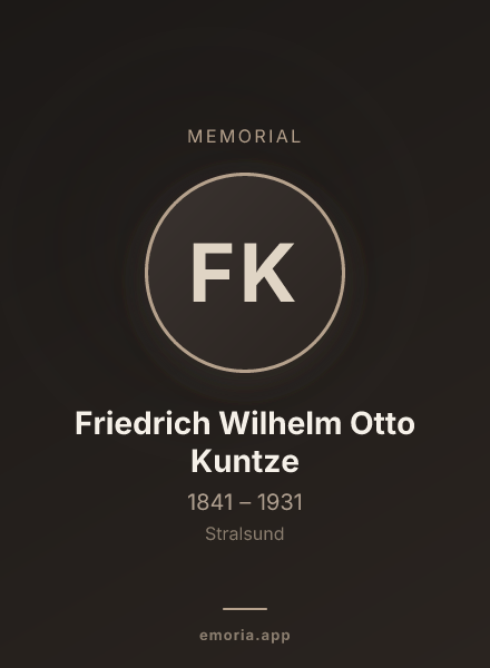 Memorial portrait of Friedrich Wilhelm Otto Kuntze