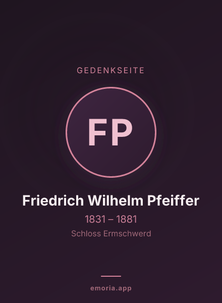 Gedenkportrait von Friedrich Wilhelm Pfeiffer