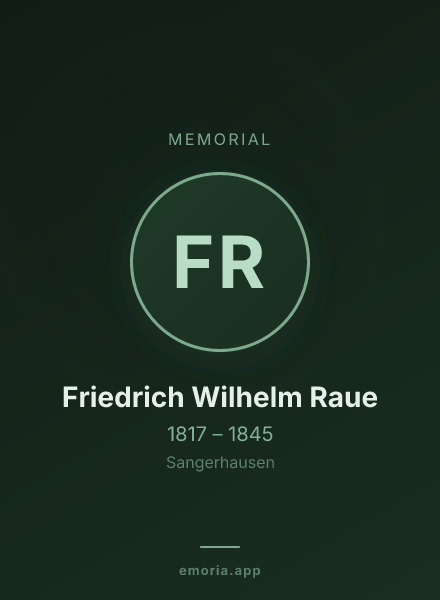 Memorial portrait of Friedrich Wilhelm Raue
