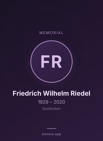 Memorial portrait of Friedrich Wilhelm Riedel