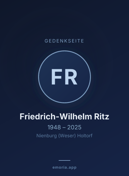 Gedenkportrait von Friedrich-Wilhelm Ritz