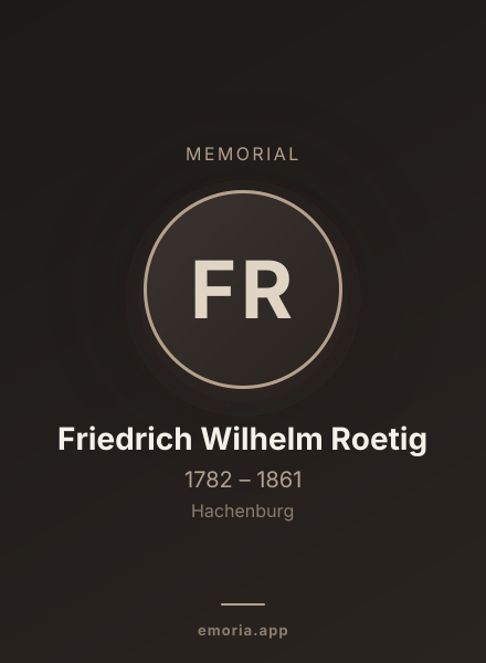 Memorial portrait of Friedrich Wilhelm Roetig