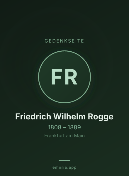 Gedenkportrait von Friedrich Wilhelm Rogge