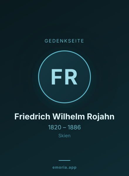Gedenkportrait von Friedrich Wilhelm Rojahn