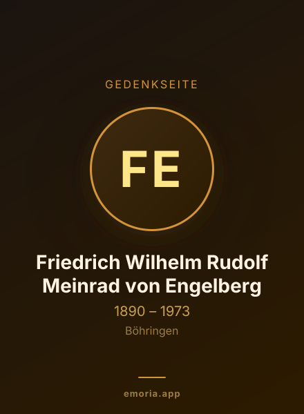 Gedenkportrait von Friedrich Wilhelm Rudolf Meinrad von Engelberg