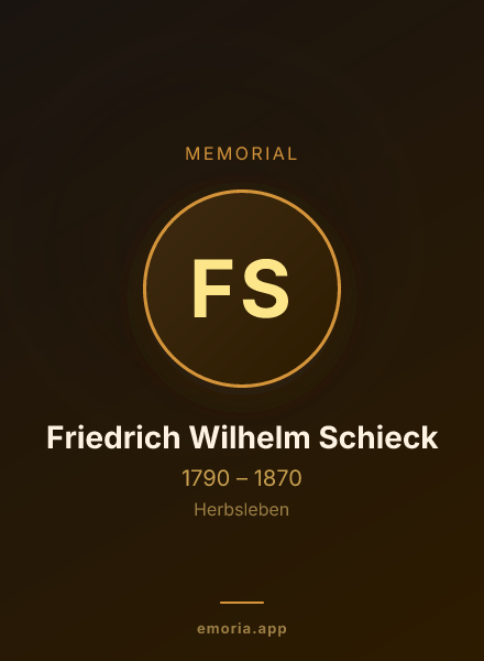 Memorial portrait of Friedrich Wilhelm Schieck