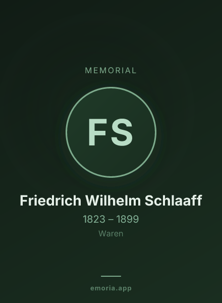 Memorial portrait of Friedrich Wilhelm Schlaaff
