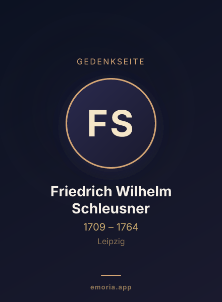 Gedenkportrait von Friedrich Wilhelm Schleusner