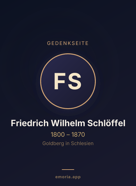 Gedenkportrait von Friedrich Wilhelm Schlöffel