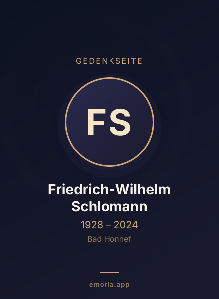 Gedenkportrait von Friedrich-Wilhelm Schlomann