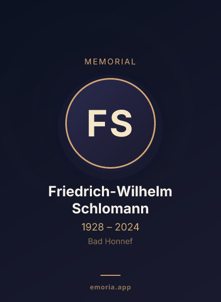 Memorial portrait of Friedrich-Wilhelm Schlomann