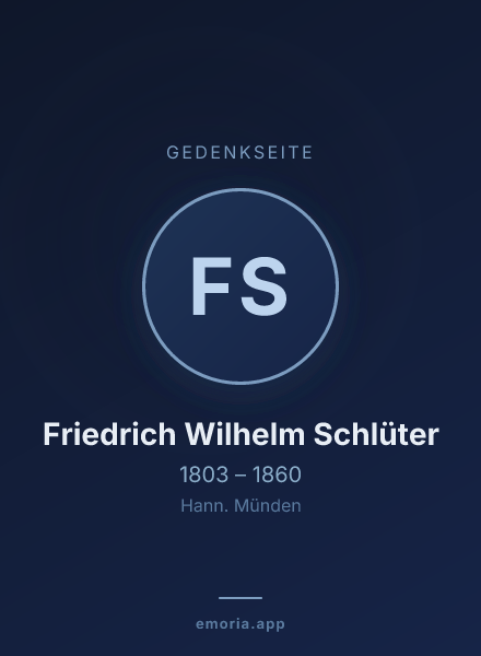 Gedenkportrait von Friedrich Wilhelm Schlüter