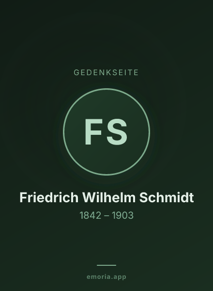 Gedenkportrait von Friedrich Wilhelm Schmidt