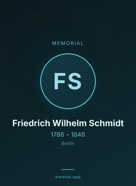 Memorial portrait of Friedrich Wilhelm Schmidt