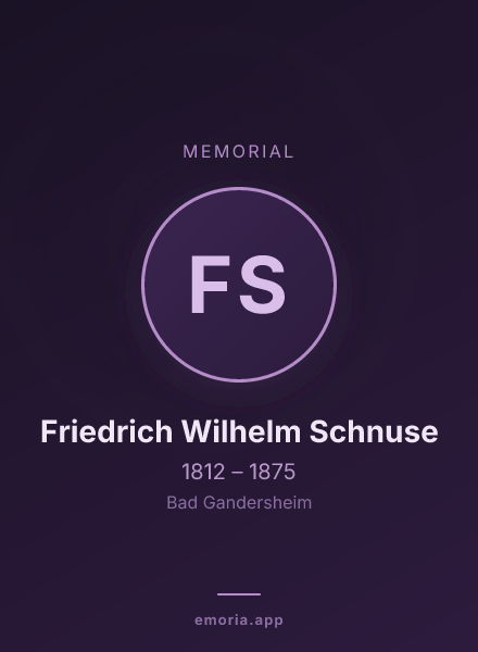 Memorial portrait of Friedrich Wilhelm Schnuse