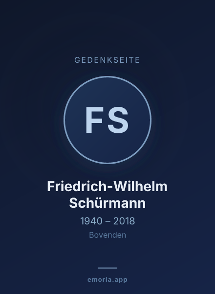 Gedenkportrait von Friedrich-Wilhelm Schürmann