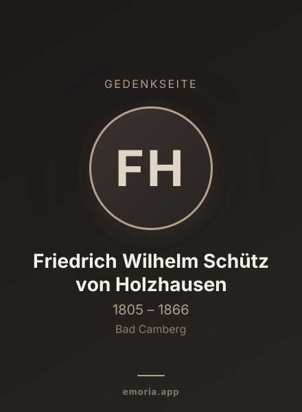 Gedenkportrait von Friedrich Wilhelm Schütz von Holzhausen
