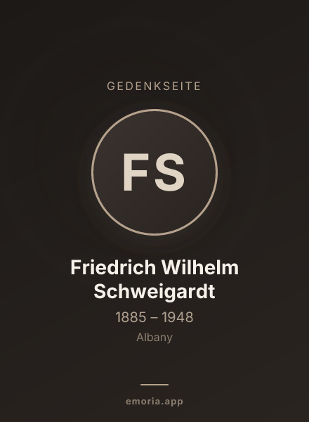 Gedenkportrait von Friedrich Wilhelm Schweigardt