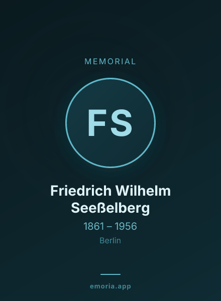 Memorial portrait of Friedrich Wilhelm Seeßelberg