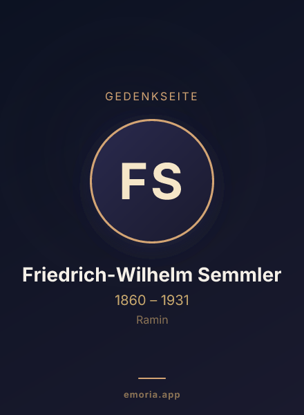 Gedenkportrait von Friedrich-Wilhelm Semmler