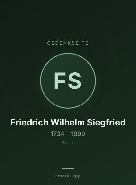Gedenkportrait von Friedrich Wilhelm Siegfried