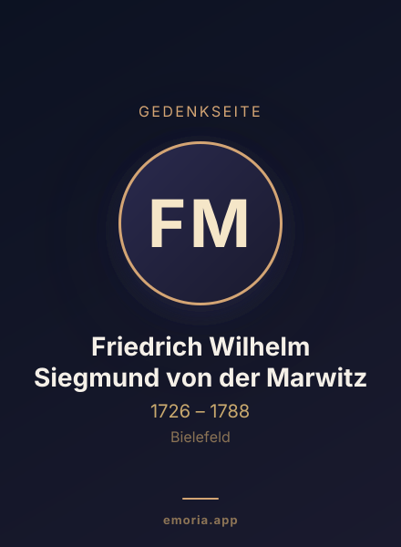 Gedenkportrait von Friedrich Wilhelm Siegmund von der Marwitz