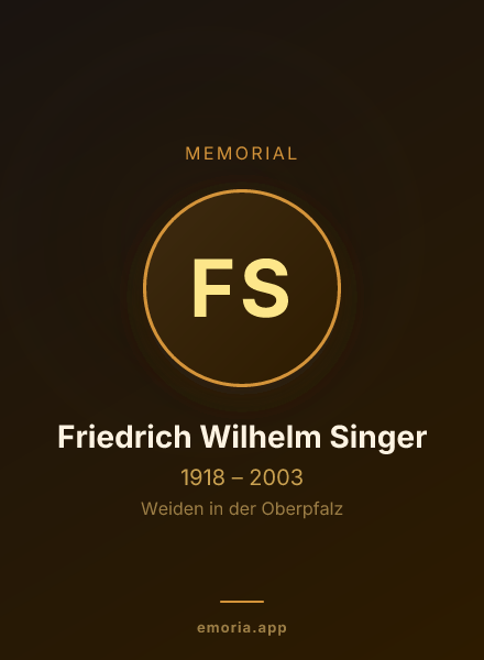 Memorial portrait of Friedrich Wilhelm Singer