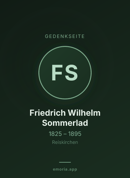 Gedenkportrait von Friedrich Wilhelm Sommerlad