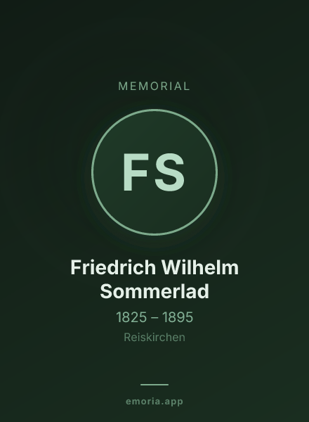 Memorial portrait of Friedrich Wilhelm Sommerlad