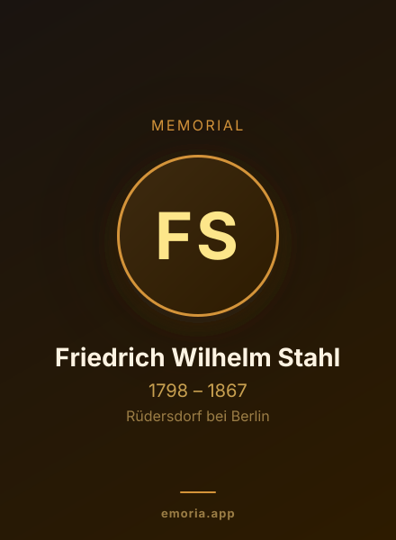 Memorial portrait of Friedrich Wilhelm Stahl