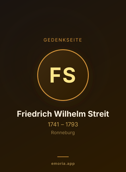 Gedenkportrait von Friedrich Wilhelm Streit