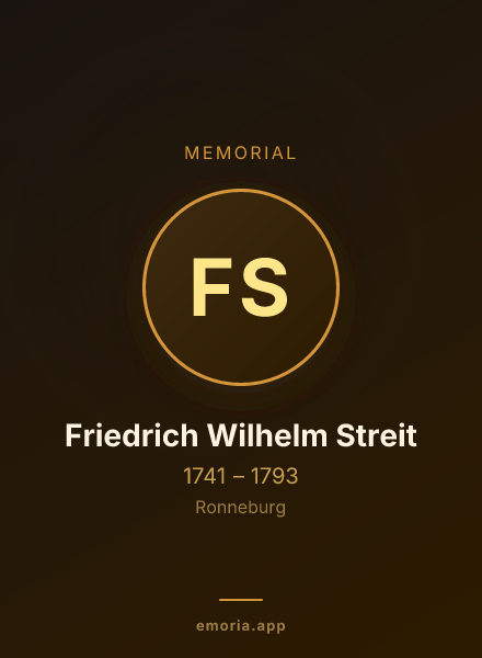 Memorial portrait of Friedrich Wilhelm Streit