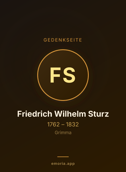 Gedenkportrait von Friedrich Wilhelm Sturz