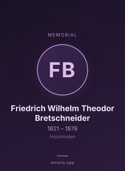 Memorial portrait of Friedrich Wilhelm Theodor Bretschneider