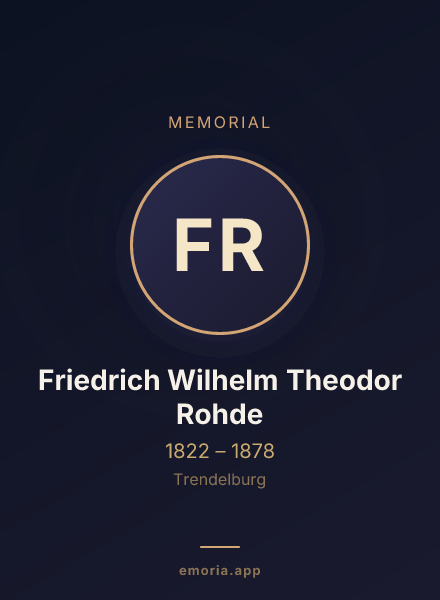 Memorial portrait of Friedrich Wilhelm Theodor Rohde
