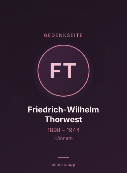 Gedenkportrait von Friedrich-Wilhelm Thorwest