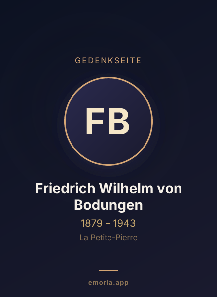 Gedenkportrait von Friedrich Wilhelm von Bodungen