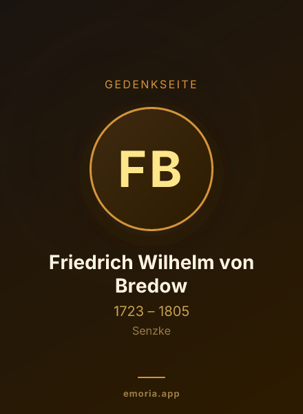 Gedenkportrait von Friedrich Wilhelm von Bredow