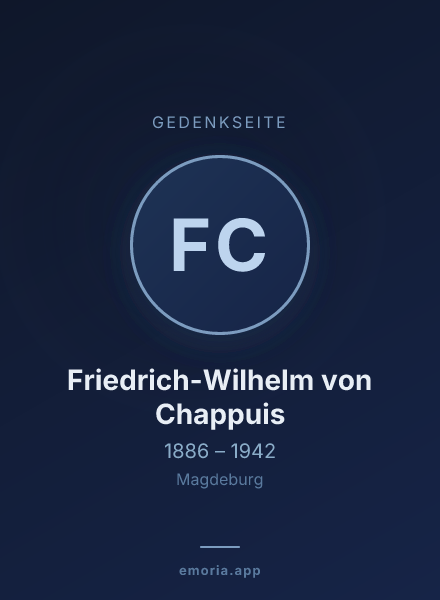 Gedenkportrait von Friedrich-Wilhelm von Chappuis
