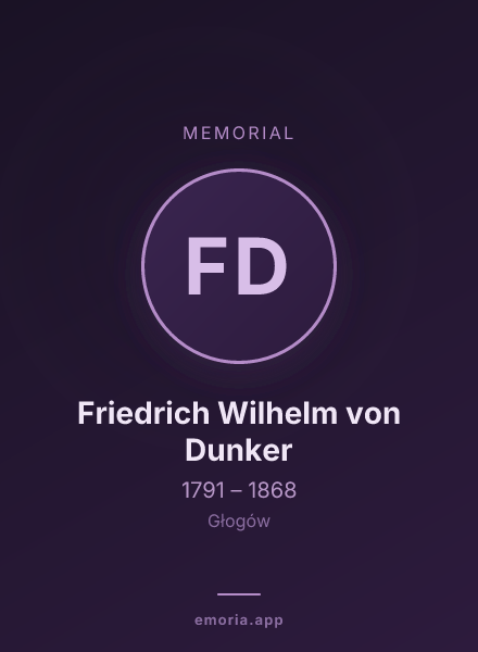 Memorial portrait of Friedrich Wilhelm von Dunker