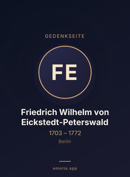 Gedenkportrait von Friedrich Wilhelm von Eickstedt-Peterswald