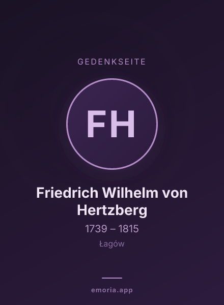Gedenkportrait von Friedrich Wilhelm von Hertzberg
