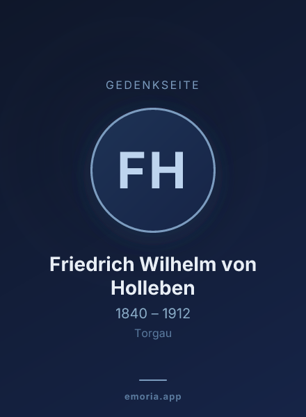 Gedenkportrait von Friedrich Wilhelm von Holleben