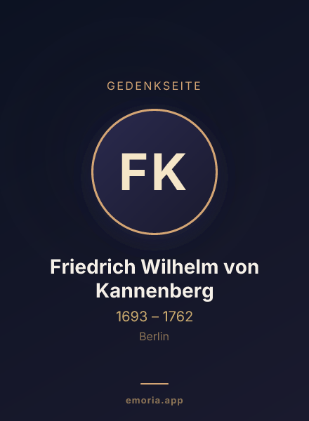 Gedenkportrait von Friedrich Wilhelm von Kannenberg