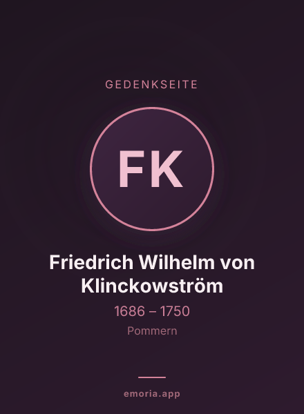 Gedenkportrait von Friedrich Wilhelm von Klinckowström